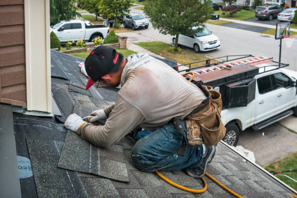 Professional Storm Damage Roof Repair technician working in Montville, NJ